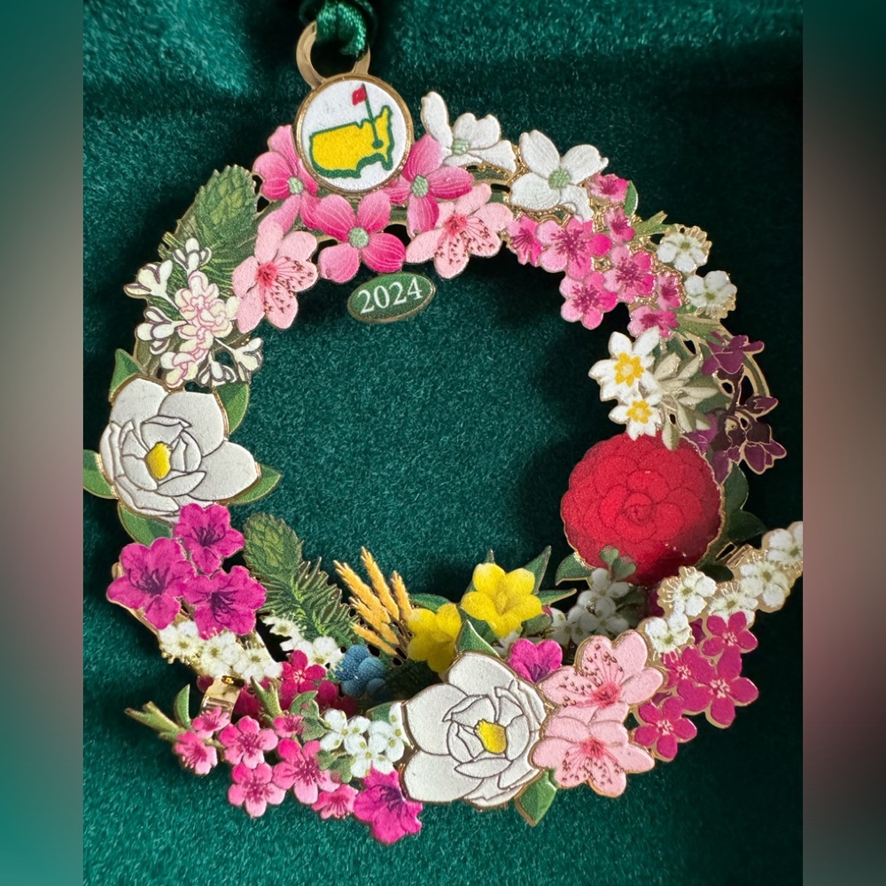 New In Box Masters Tournament 2024 Azalea Metal Wreath Ornament 🌺